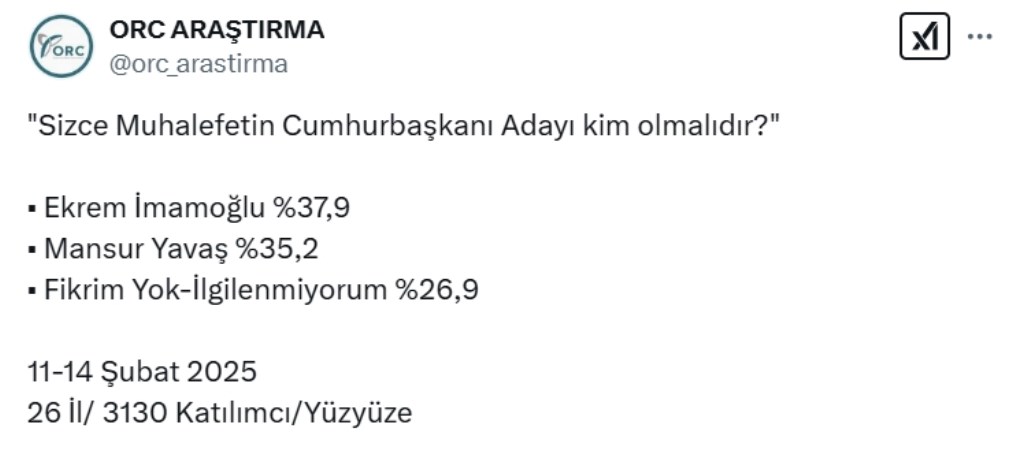 Yurttaşa soruldu, dikkat çeken anket: Muhalefetin cumhurbaşkanı adayı kim olmalı?