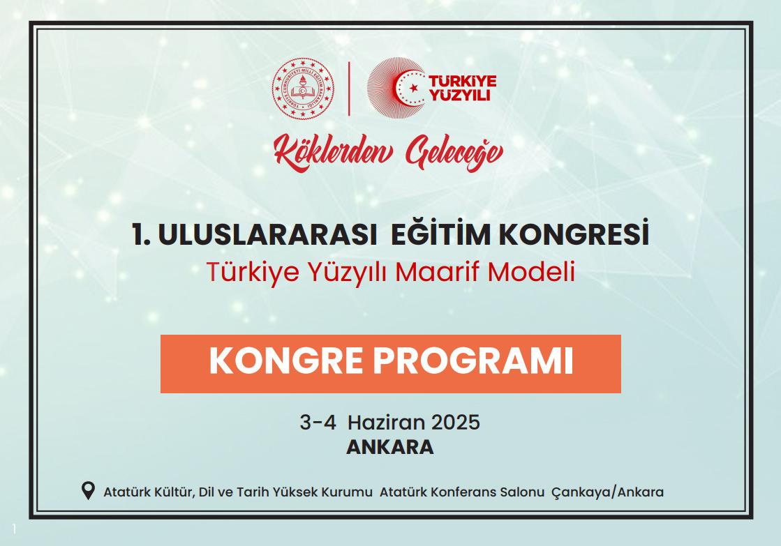 '1. Uluslararası Eğitim Kongresi' programı yayımlandı