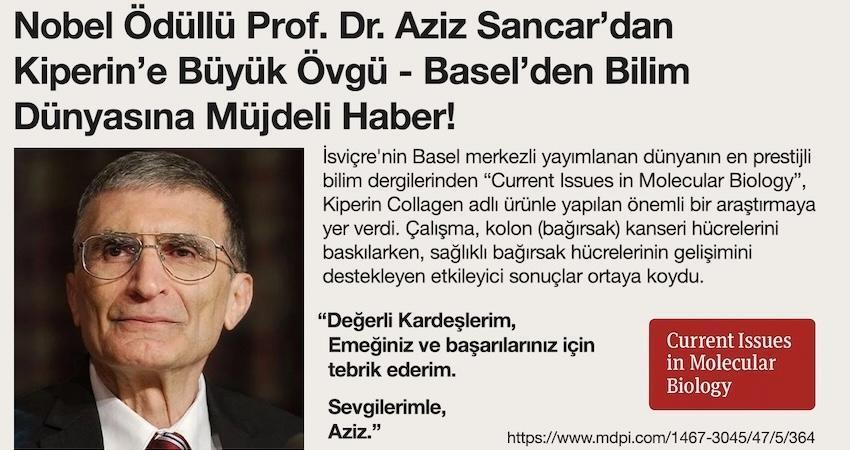 Kolon kanserine ilişkin araştırma, Prof. Dr. Aziz Sancar’dan tebrik aldı