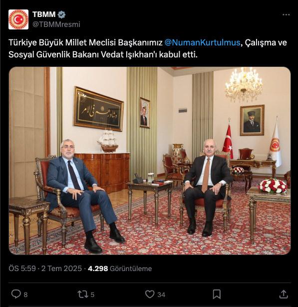 TBMM Başkanı Kurtulmuş’tan yoğun kabul trafiği