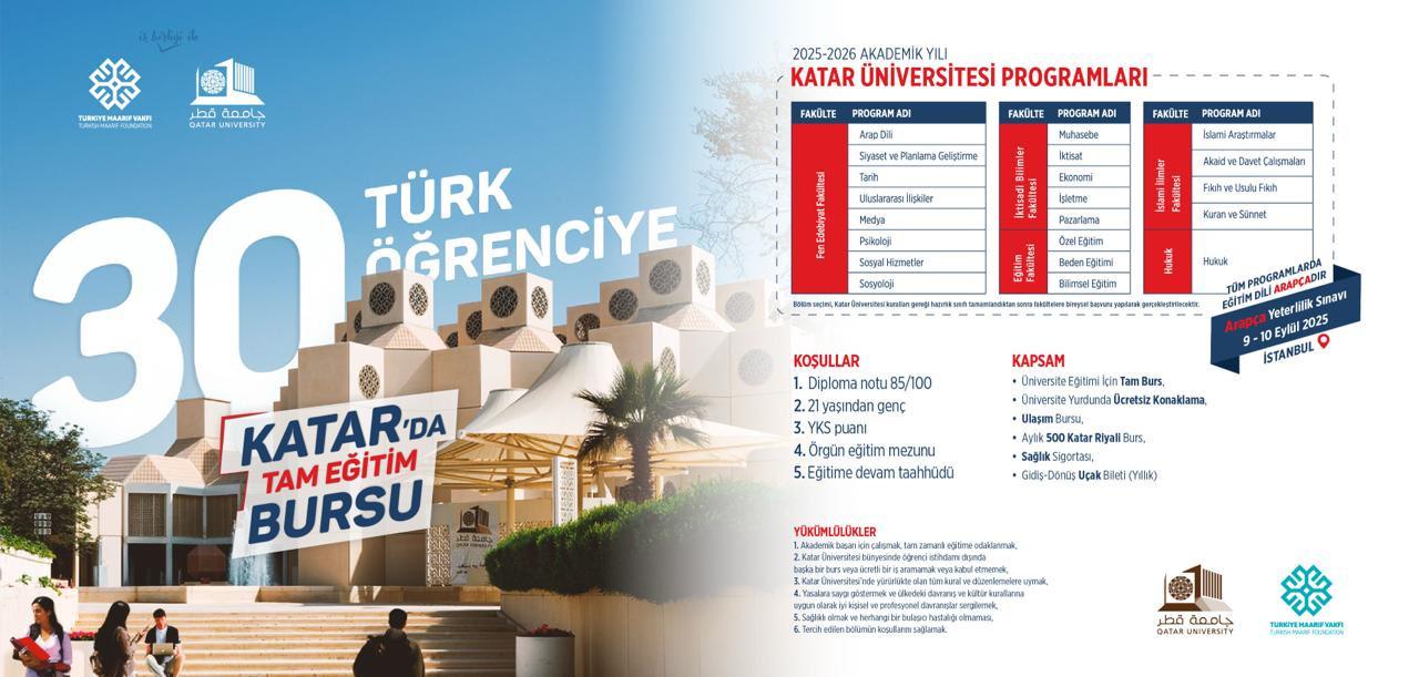 Türk öğrenciler Katar'da lisans eğitimi alacak