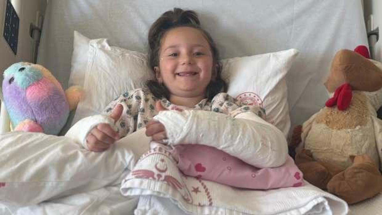 Fransa’da iki kolu kırılan Doğa, Türkiye’de tedavi edildi