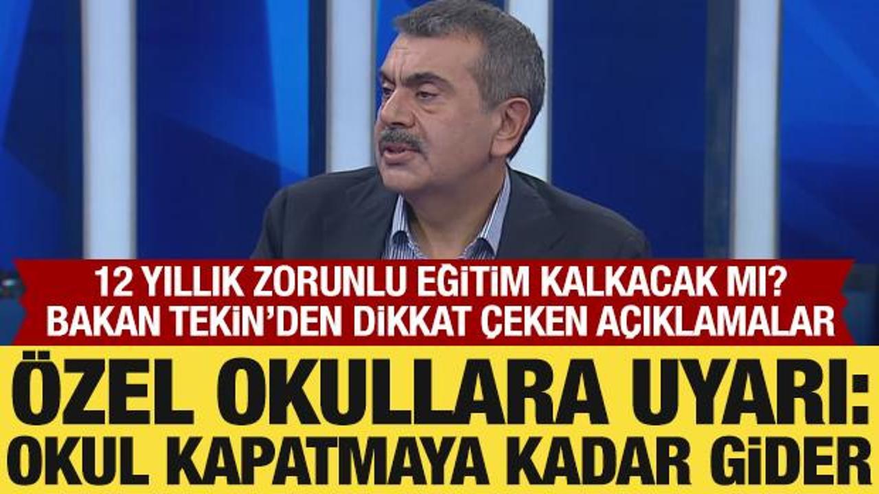 Okullarda yardımcı kaynak iddiası! Bakan Tekin: Okulu kapatmaya kadar gider