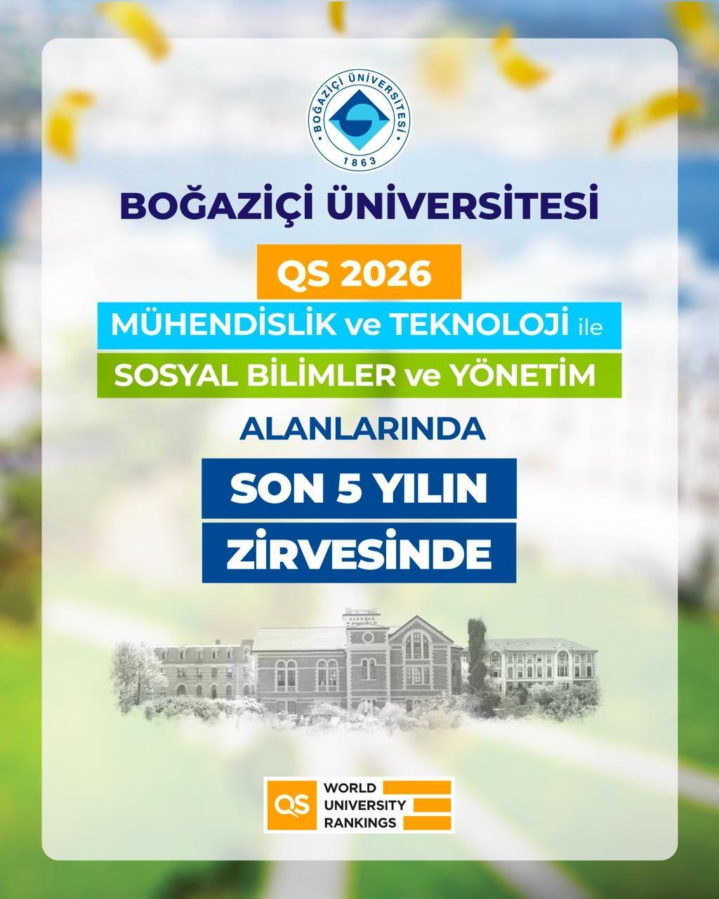 Boğaziçi Üniversitesi iki ana alanda dünya devleri arasına girdi