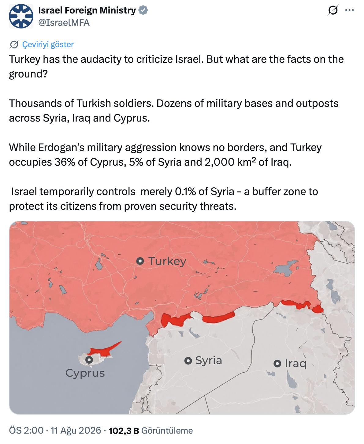 İsrail'den Türkiye'ye suçlama: Üç ülkeyi işgal ediyor