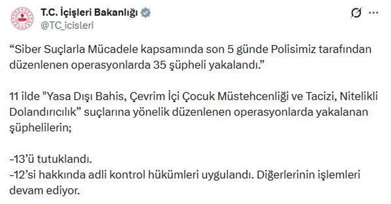 11 ilde siber suç operasyonları: 13 tutuklama